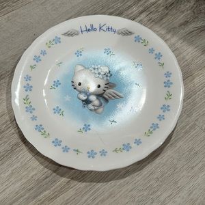 Vintage Sanrio Hello Kitty Blue Angel Plate trinket plush